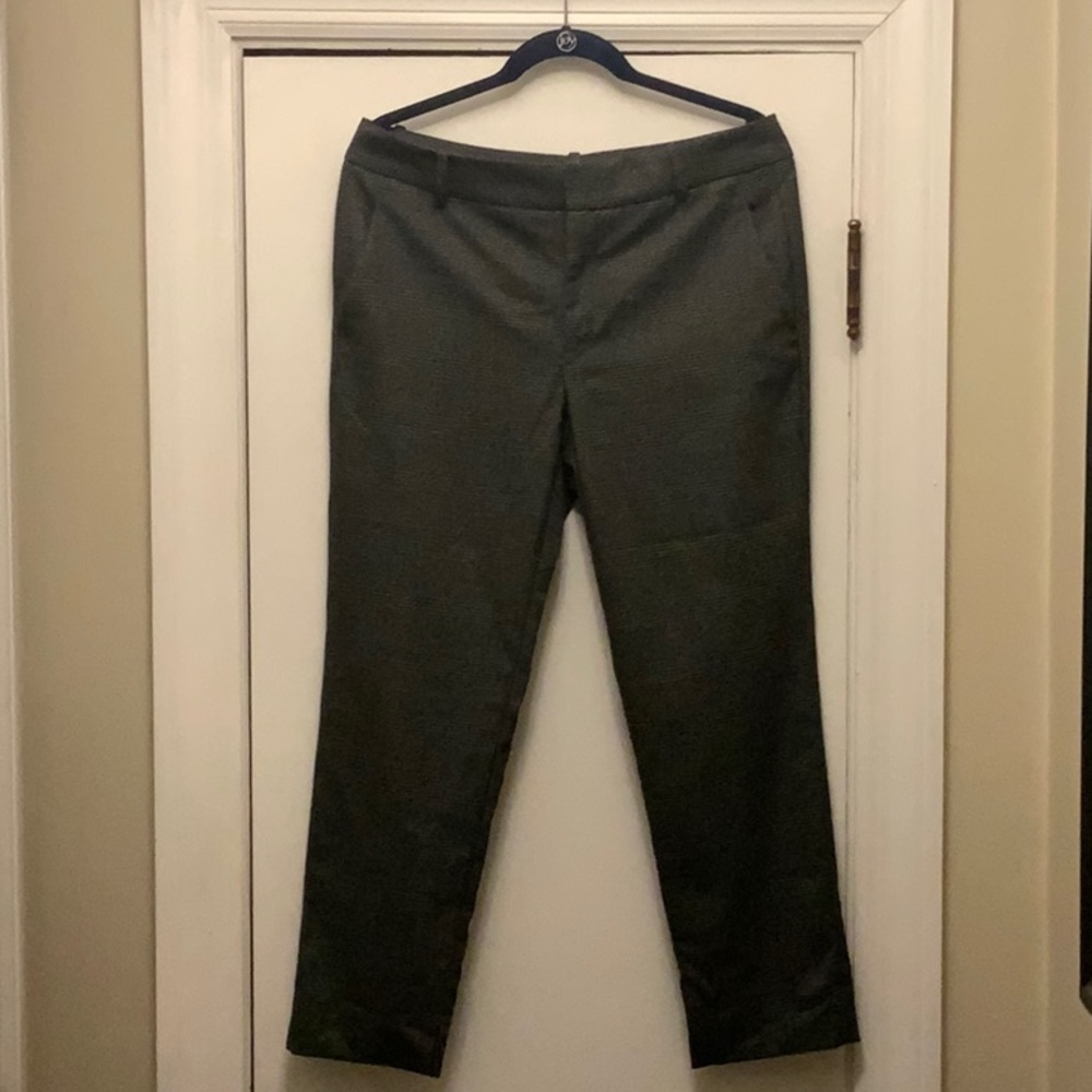 ZARA Gray Plaid Pants Size 8 Wool Blend Tailored Straight Leg Careerwear
